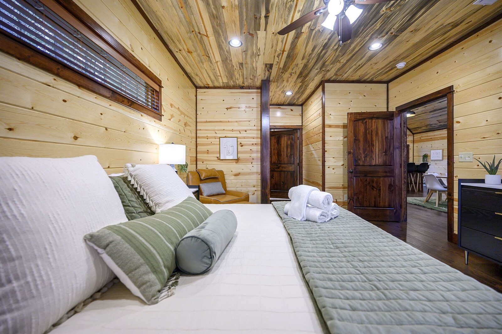 Emerald Escape king bedroom with wardrobe