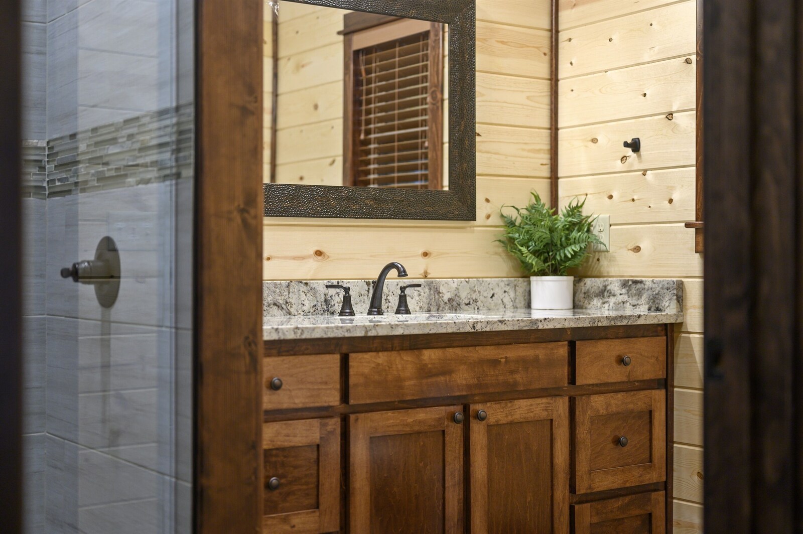Emerald Escape bathroom vanity with mirror