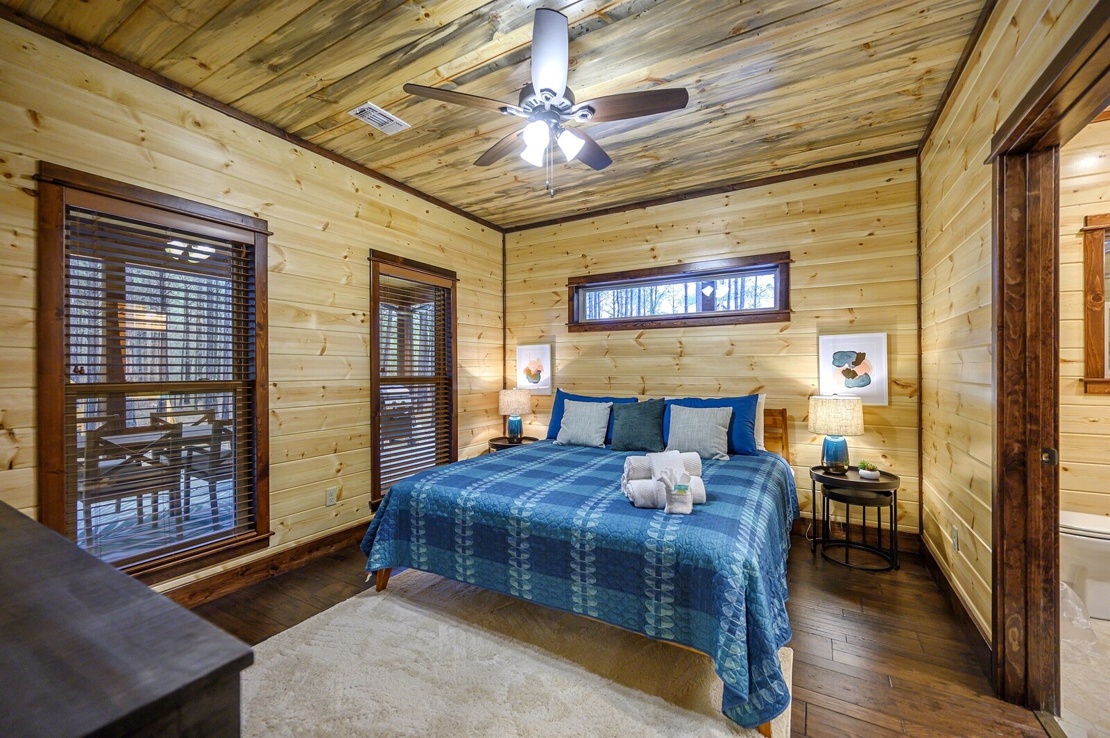 Emerald Escape king bedroom with matching bedside tables